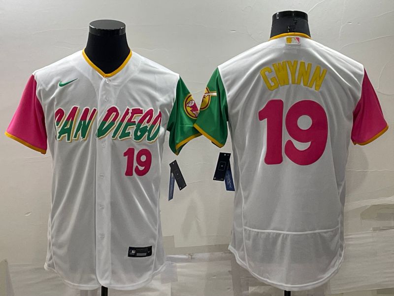 Men San Diego Padres 19 Gwynn White City Edition Elite Nike 2022 MLB Jersey